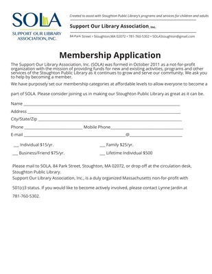 SOLA Membership Form